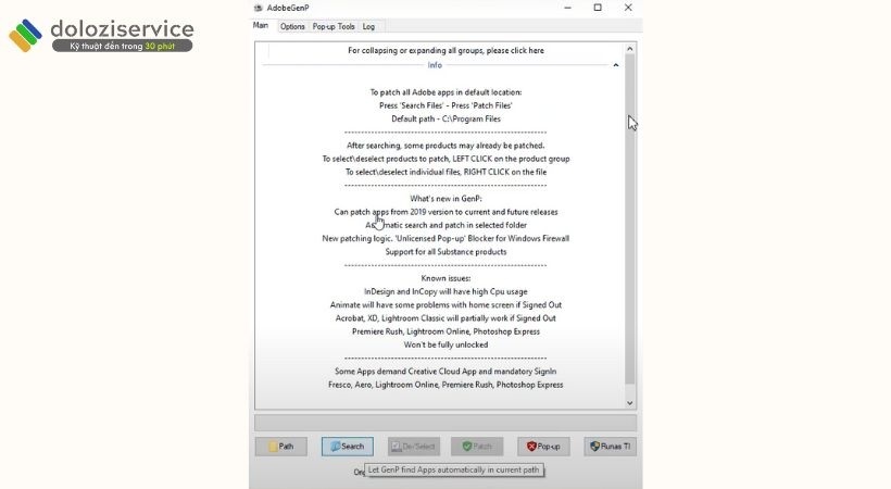 Nhấn Search Nhấn Search