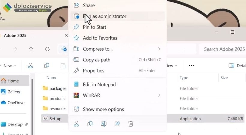 Khởi chạy file setup Adobe Illustrator 2025