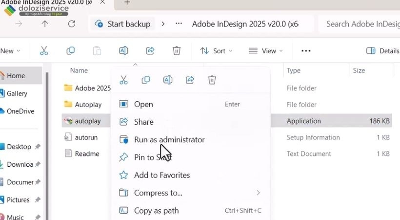 Chạy file Autoplay để khởi chạy Adobe Indesign 2025 Chạy file Autoplay để khởi chạy Adobe Indesign 2025