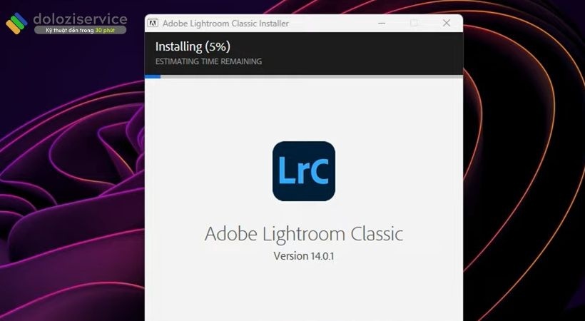 Đợi cài đặt Adobe Lightroom 2025 Đợi cài đặt Adobe Lightroom 2025