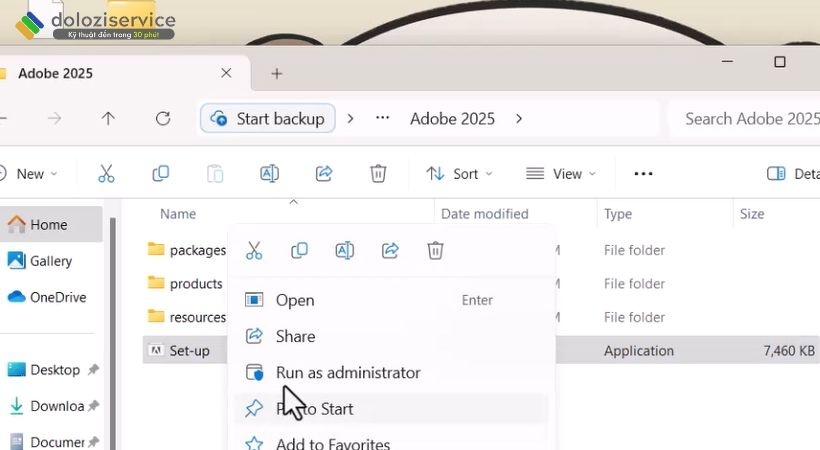 Chạy file setup Adobe Photoshop 2025