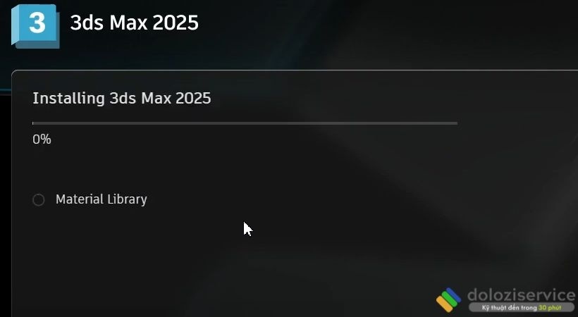 Chờ đợi quá trình cài đặt Đợi cài đặt 3Ds Max 2025