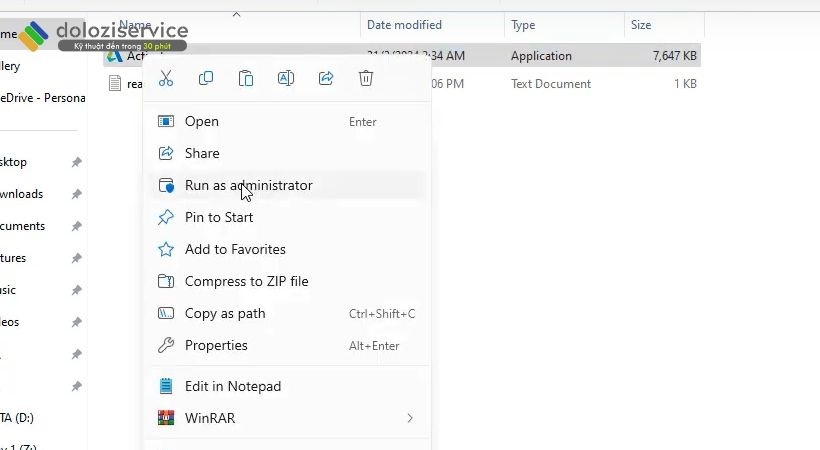 Vào file lúc nảy vừa giải nén tìm file Activate chạy file dưới quyền admin là thành công Vào file lúc nảy vừa giải nén tìm file Activate chạy file dưới quyền admin là thành công
