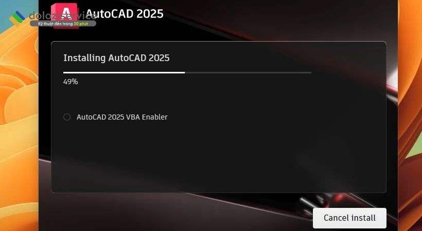 Đợi phần mềm Autocad 2025 cài đặt về máy tính Đợi phần mềm Autocad 2025 cài đặt về máy tính