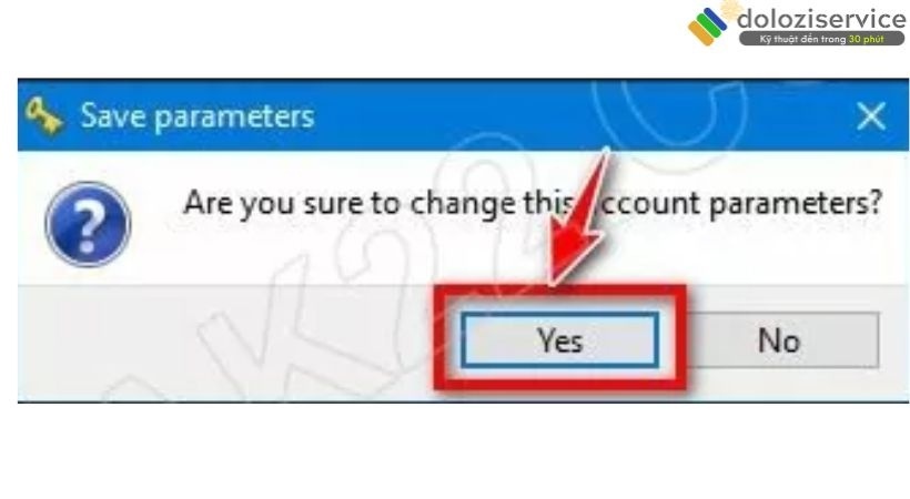 Chọn yes để cài đặt mật khẩu máy tính.