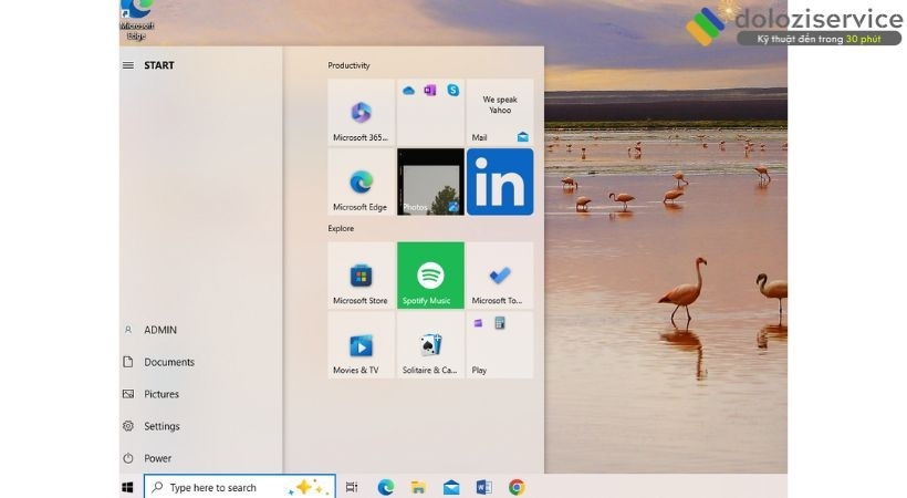 Chọn vào icon win ở dưới cùng bên trái 🡪 Settings.