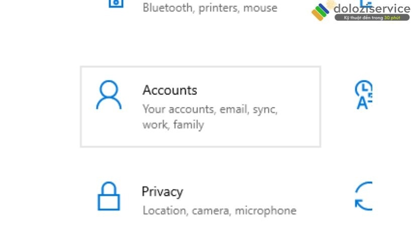 Chọn Sign-options 🡪 PASSWORD 🡪 CHANGE