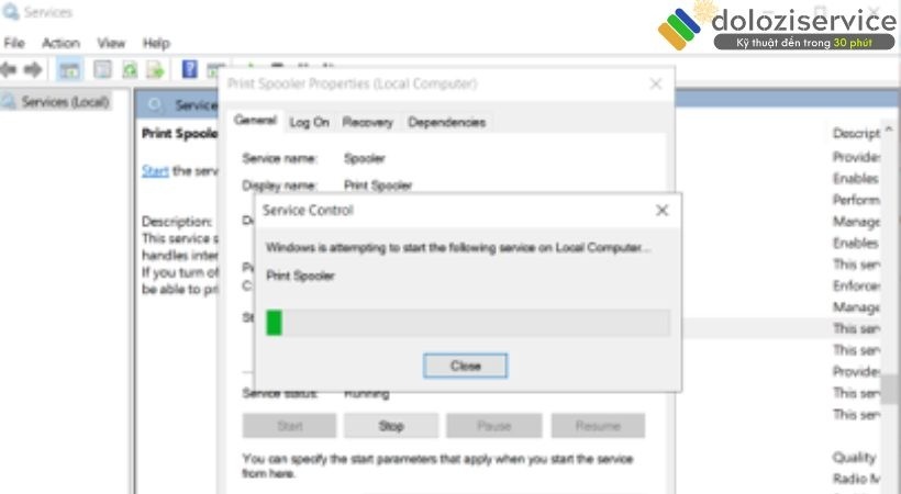 Đợi load xong sau đó chọn Start là thành công.