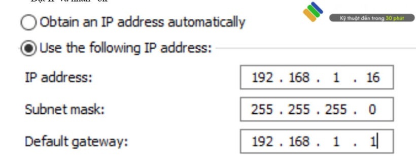Đặt IP và nhấn “ok”
