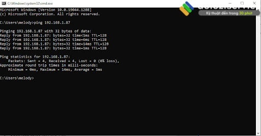 Test xem mạng đã thông với nhau chưa