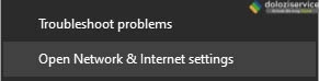 Click chuột phải vào biểu tượng mạng chọn “Open Network & Internet settings”