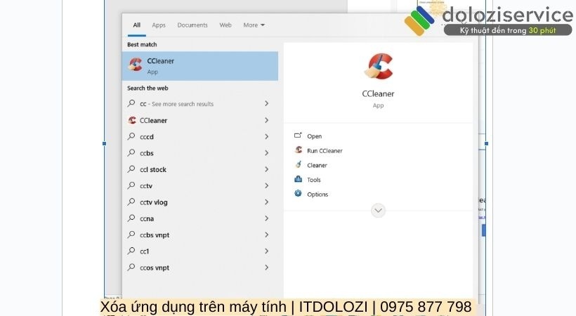 Mở ứng dụng lên cleaner để xóa ứng dụng máy tính cần xóa Mở ứng dụng lên cleaner để xóa ứng dụng máy tính cần xóa