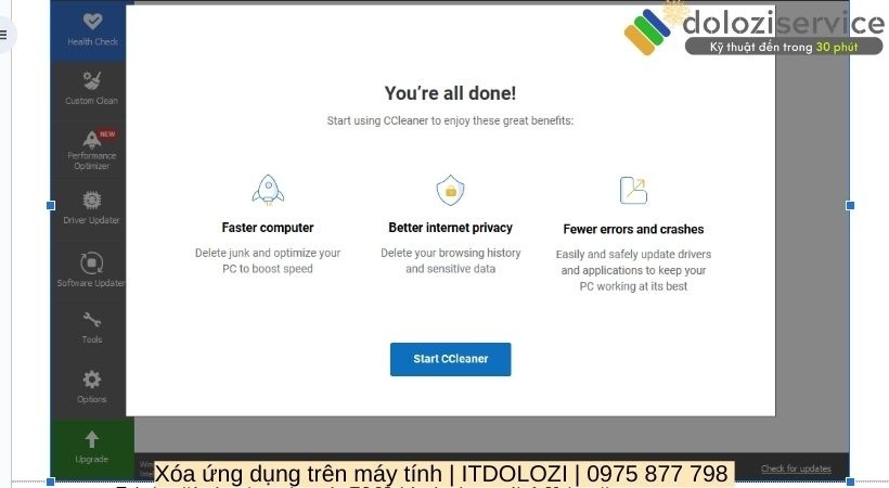 Tại giao diện ứng dụng chọn vào TOOL bên thanh tay trái 🡪 Uninstall Tại giao diện ứng dụng chọn vào TOOL bên thanh tay trái 🡪 Uninstall