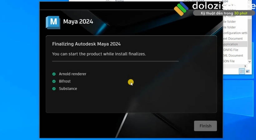 Đợi phần mềm maya 2024 được cài đặt vào máy. Đợi phần mềm maya 2024 được cài đặt vào máy.
