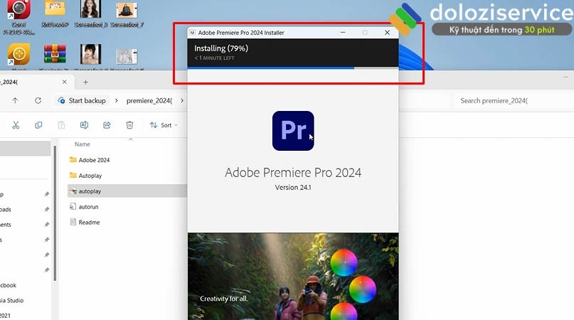 Đợi phần mềm được loading 100%.