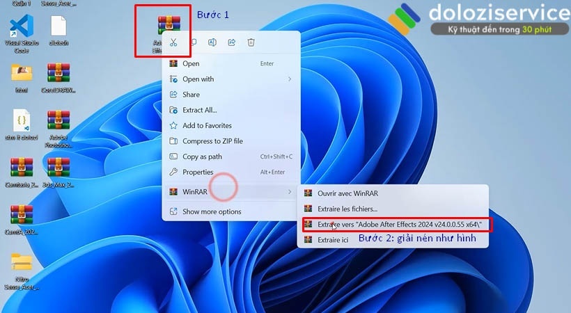 Giải nén file After Effects 2024