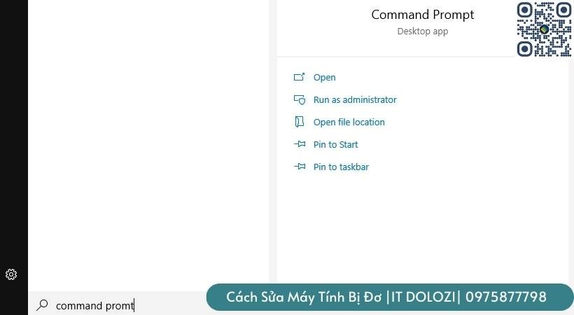 Nhấn chọn Start phía bên dưới góc trái của màn hình và nhập lệnh “ cmd ”.