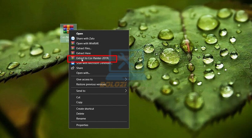 Giải nén file cài đặt Corel Painter 2019.
