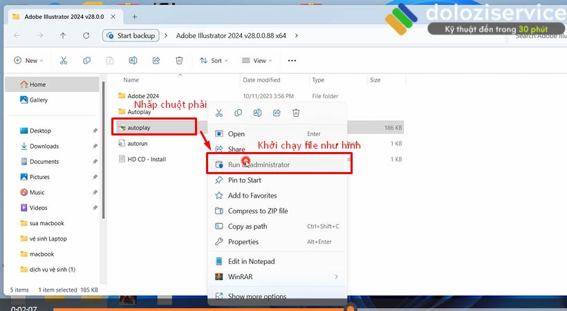 Khởi chạy file Setup để cài đặt Adobe illustrator 2024 Khởi chạy file Setup để cài đặt Adobe illustrator 2024
