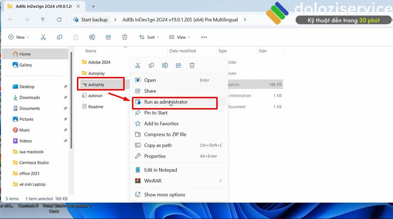 Mở file chọn vào autoplay rồi khởi chạy nó.
