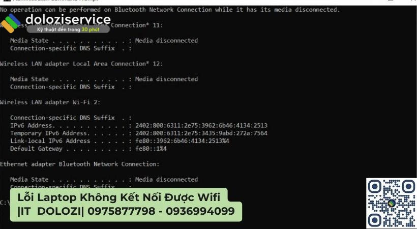 Sau khi tab mới hiện ra thì bạn hãy nhập lệnh ipconfig /release.