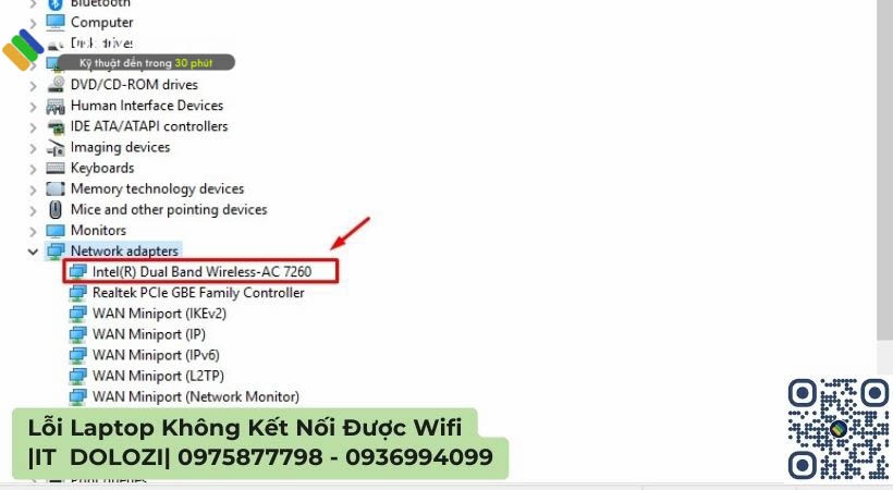 Ấn đúp chuột vào Network adapters. 