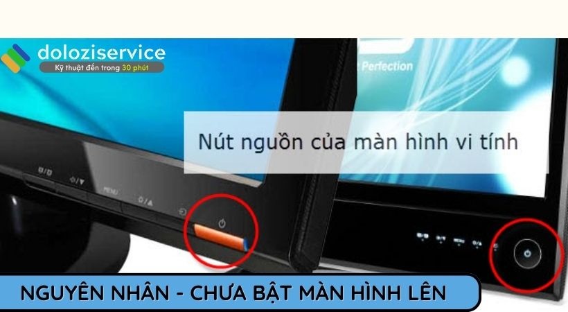 Nguyên nhân không lên màn hình do chưa bật màn hình. Nguyên nhân máy tính bị tắt do chưa bật màn hình