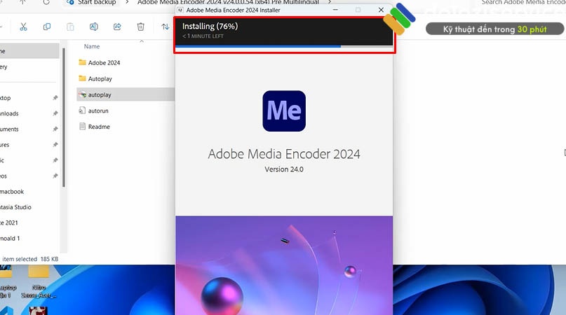 Đợi loading 100% về máy của bạn.