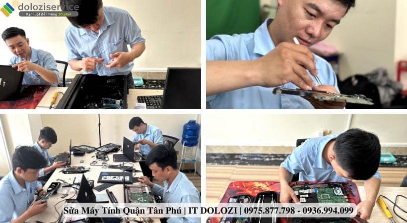 Cuộc thi tay nghề Các kỹ thuật viên đang trong cuộc thi tay nghề sửa chữa máy tính
