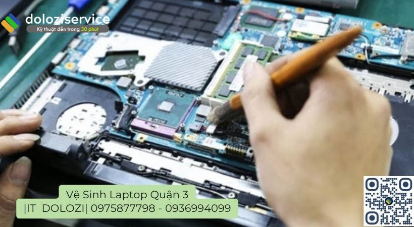 Kiểm tra vệ sinh linh kiện bên trong vệ sinh laptop quận 3 Dolozi