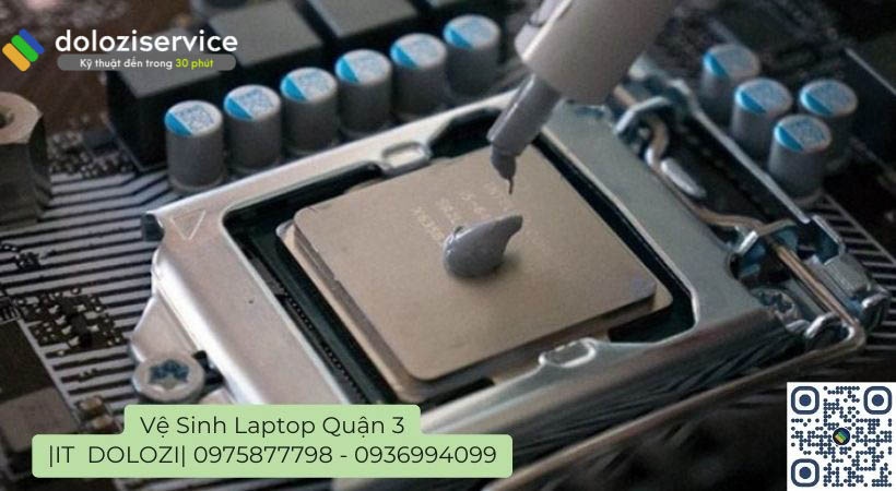 tra keo tản nhiệt mới vào vệ sinh laptop quận 3 Dolozi