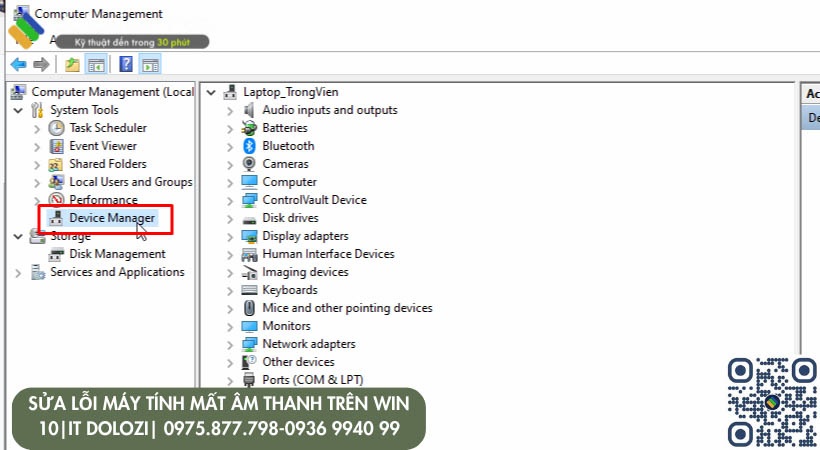 chọn Device Manager