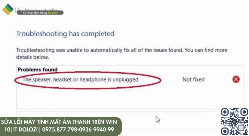 tắt trình Troubleshoot bằng cách nhấn vào Close the Troubleshooter.
