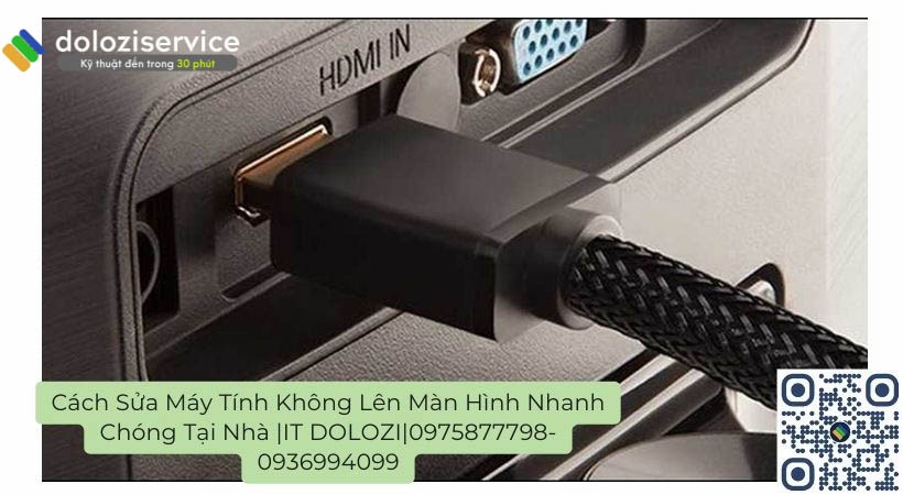 Kiểm tra dây cắm điện màn hình cách sửa máy tính không lên màn hình