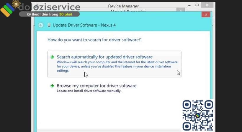 Search automatically for updated driver software