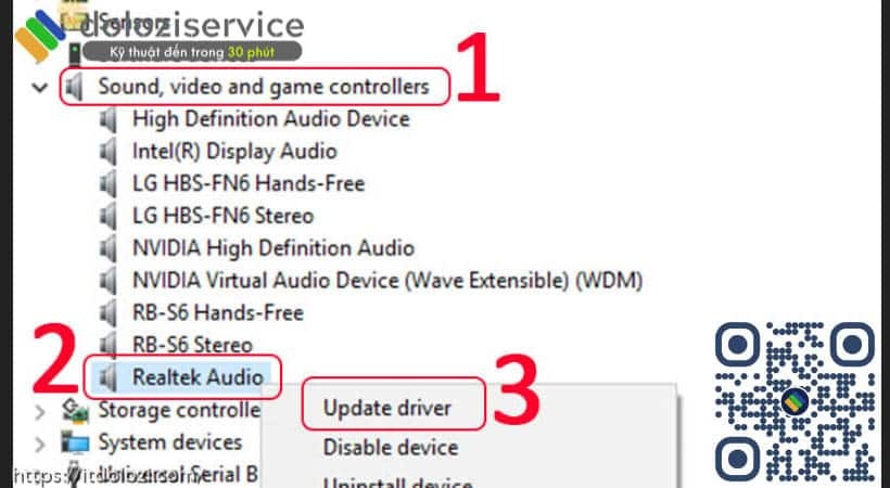 Chọn Update Driver.