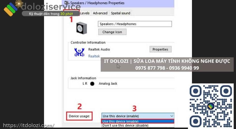 Use this device tùy chỉnh loa máy tính không nghe được