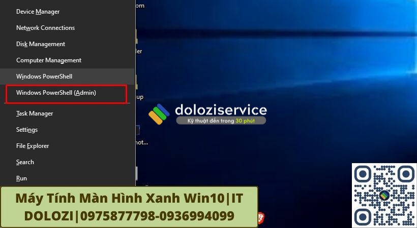 Bước 1: Trước tiên chọn tổ hợp phím “Windows + X”. Rồi  chọn Windows PowerShell (Admin). 