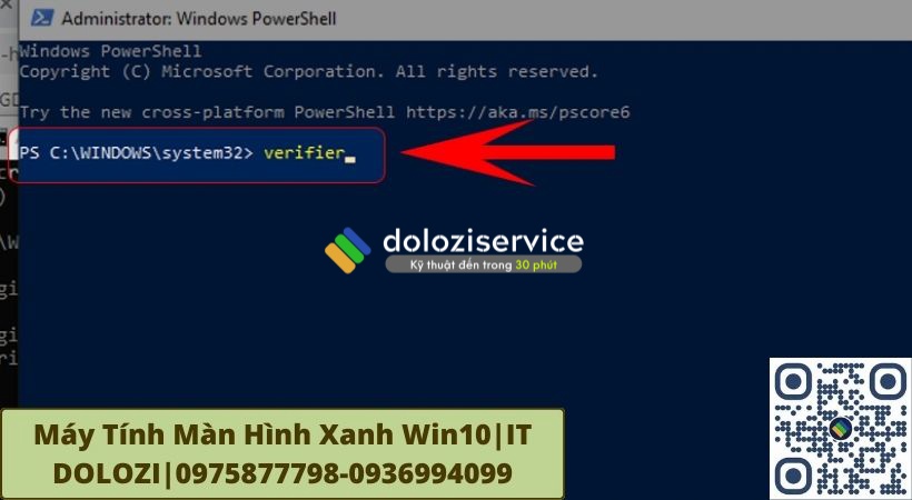 Tiếp theo bạn nhập lệnh verifier rồi ấn Enter.