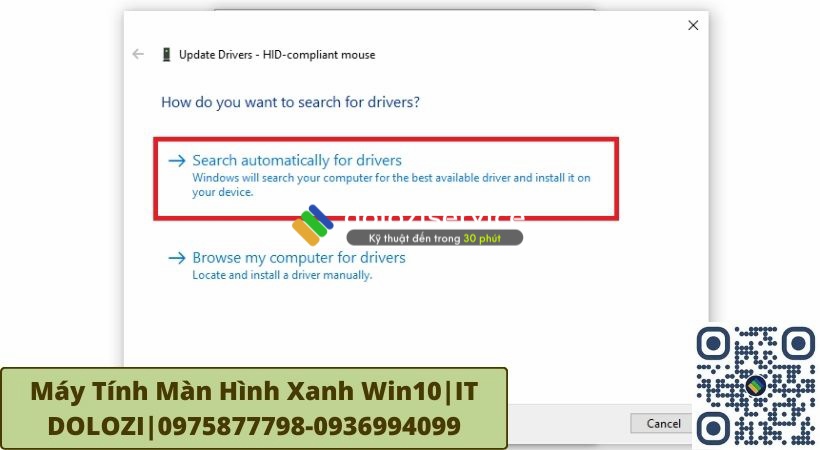 Chọn như hình rồi chờ Driver cập nhật phiên bản mới để khắc phục máy tính bị màn hình xanh Win10.