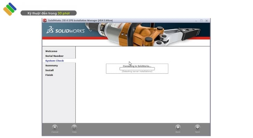 Trình cài đặt kết nối với Server SolidWorks 2014