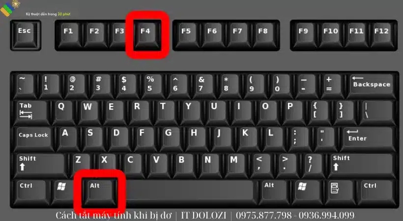 Dùng phím Alt+F4 để tắt máy khi bị đơ