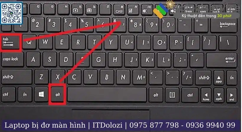 Sử dụng bàn phím để tắt máy khắc phục laptop.