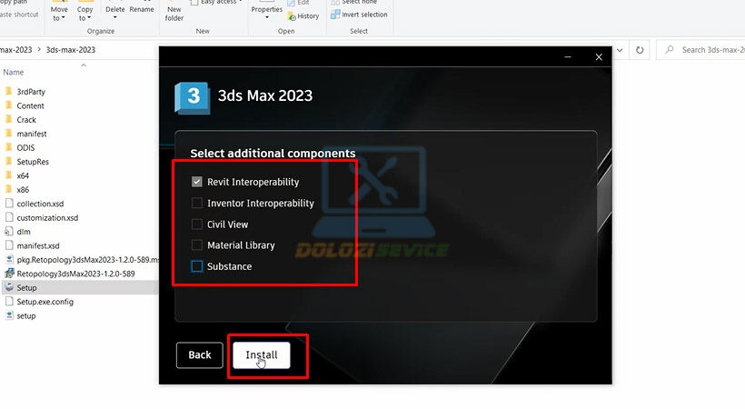 Tiến hành chọn Install 3ds max 2023.