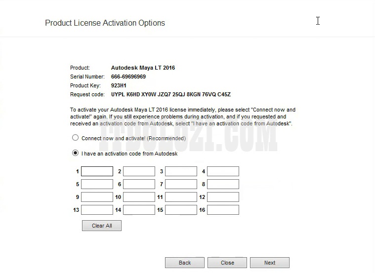 Chọn I have an activate code from Autodesk sau đó nhấn Next Chọn I have an activate code from Autodesk sau đó nhấn Next