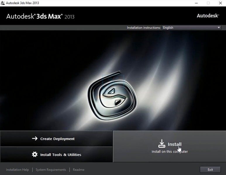 Ta chọn Install để cài đặt 3DS Max 2013