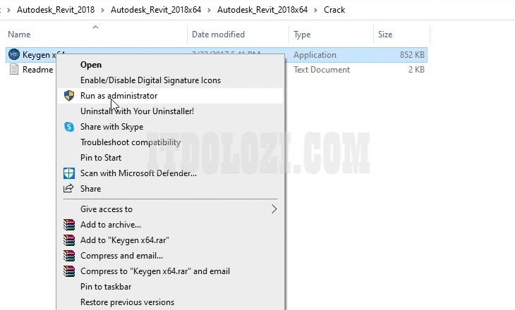 Chạy phần mềm kích hoạt với quyền Admin Chạy phần mềm kích hoạt với quyền Admin