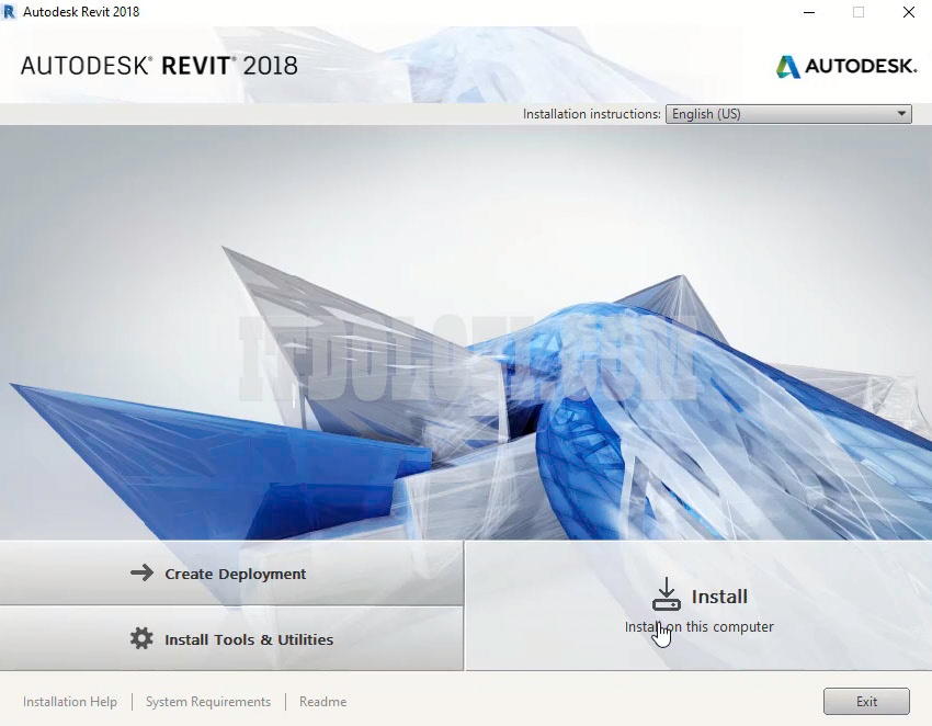 Ta nhấn Install để bắt đầu cài đặt Autodesk Revit 2018 Ta nhấn Install để bắt đầu cài đặt Autodesk Revit 2018