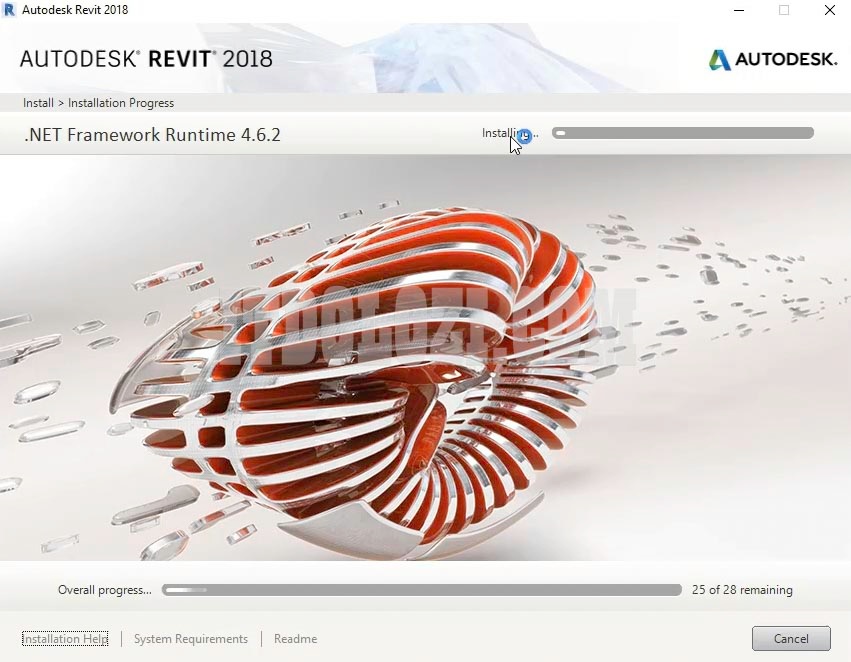 Đợi cài đặt phần mềm Autodesk Revit 2018 Đợi cài đặt phần mềm Autodesk Revit 2018