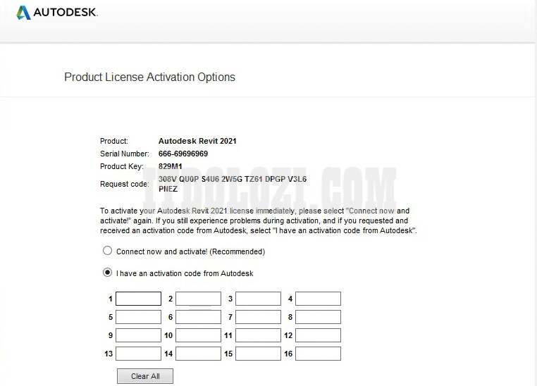 Ta chọn I have an activation code from Autodesk Ta chọn I have an activation code from Autodesk